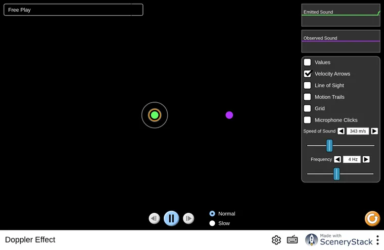 Doppler Effect simulation screenshot