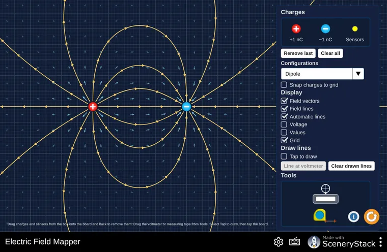 Electric Field Mapper simulation screenshot