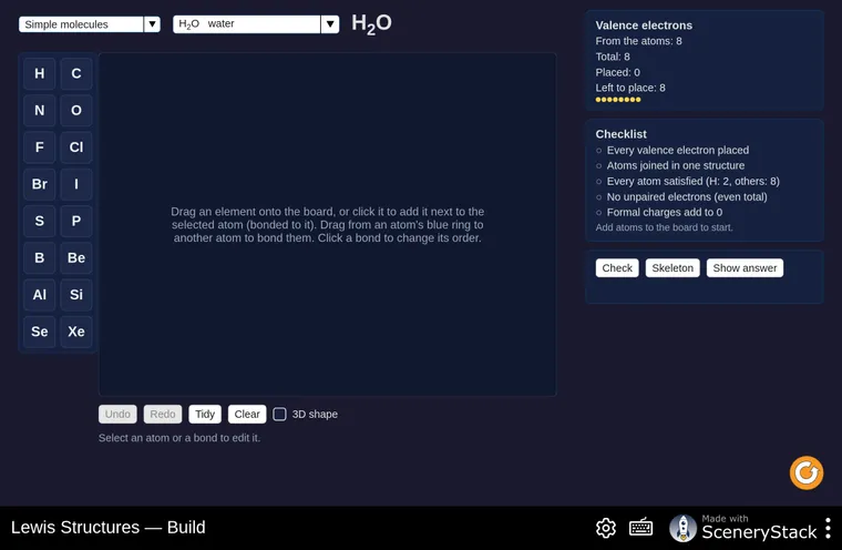 Lewis Structures simulation screenshot