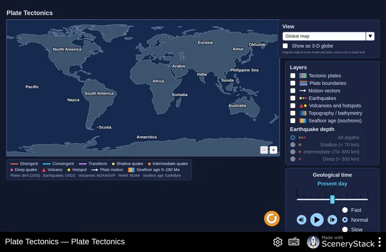 Plate Tectonics simulation screenshot
