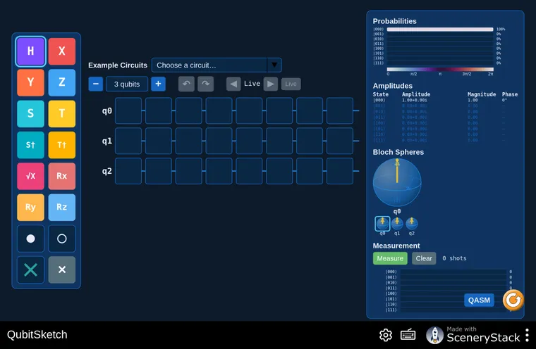 Qubit Sketch simulation screenshot